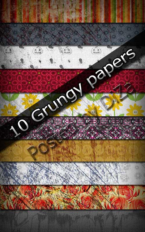 Картинки 10 Grungy papers для Photoshop